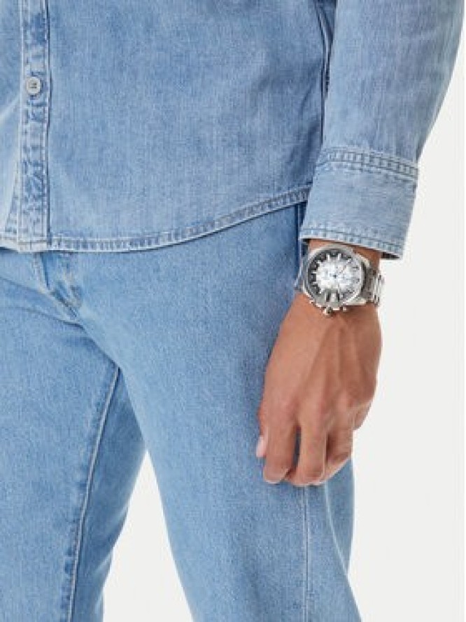 Diesel Zegarek Mega Chief Slim DZ4686 Srebrny