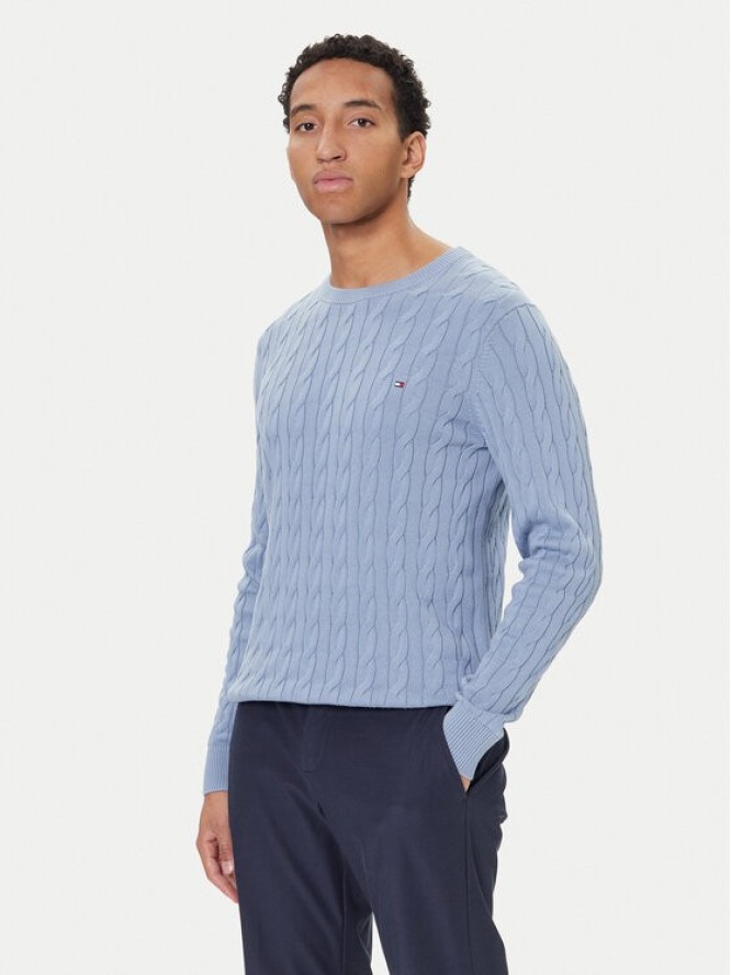 Tommy Hilfiger Sweter MW0MW33132 Błękitny Regular Fit