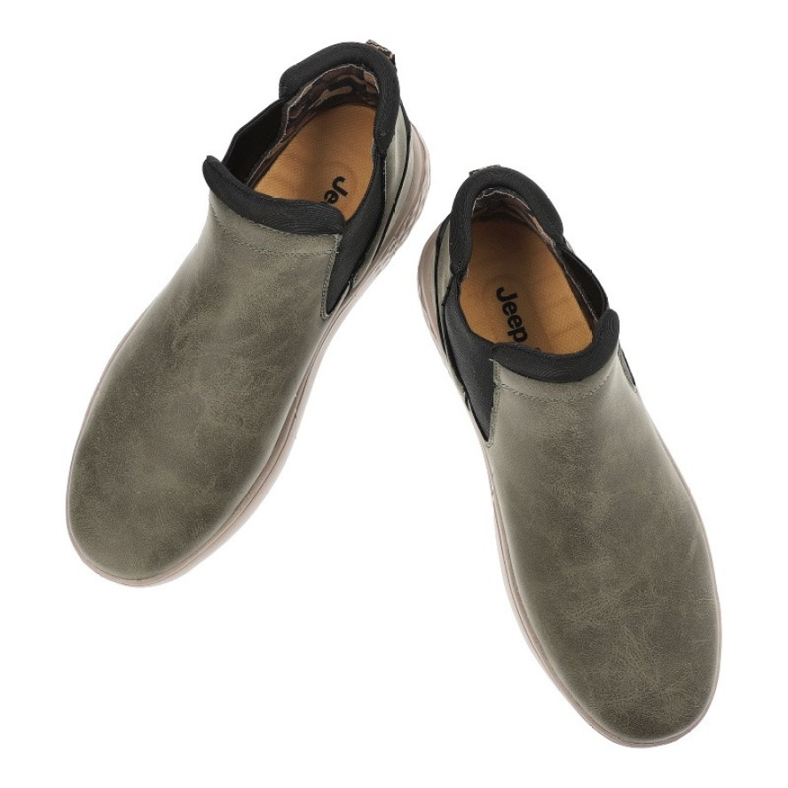 Zielone Botki Jeep Wsuwane Obuwie Męskie Military