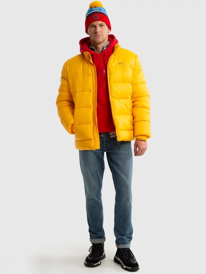 Kurtka męska z wypełnieniem żółta Jazlynn 201