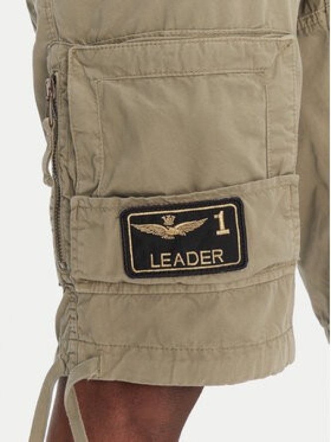 Aeronautica Militare Szorty materiałowe 251BE041CT1122 Khaki Regular Fit