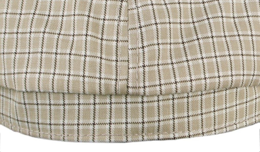 Wiosenno-Letni, Lekki Kaszkiet Męski - Alties - Beżowy, Drobna Kratka