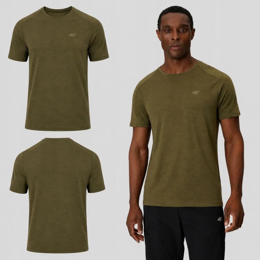 KOSZULKA TREKKINGOWA 4F T-SHIRT MĘSKI WEŁNIANY SZYBKOSCHNĄCY M1798 SS26