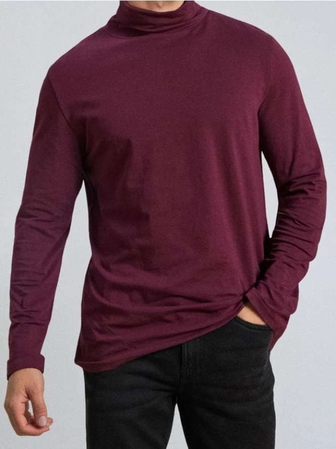 Bawełniany golf basic - bordowy