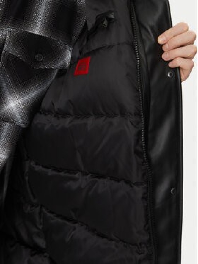 HUGO Kurtka z imitacji skóry Misian2441 50522494 Czarny Relaxed Fit