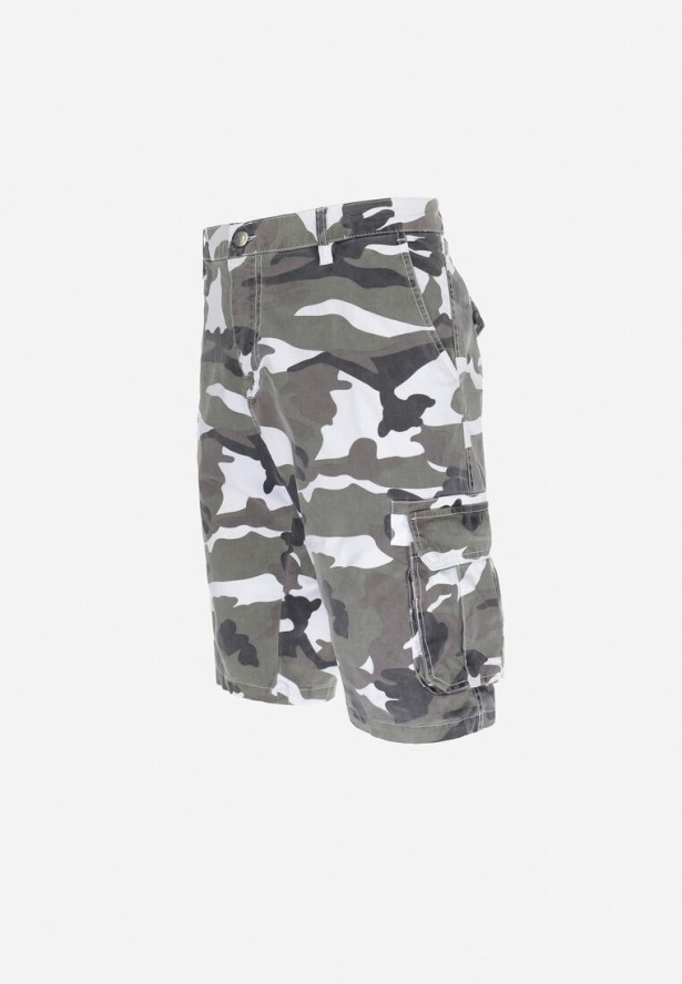 Zielone Szorty Moro z Szerokimi Kieszeniami Herkett