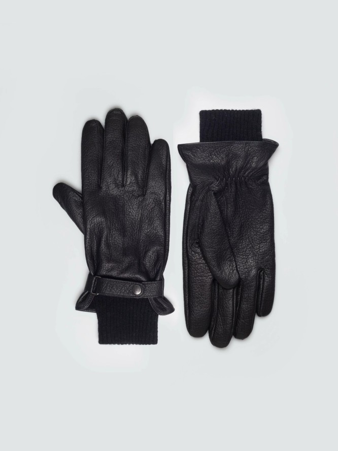 Rękawiczki męskie skórzane czarne Valery 906