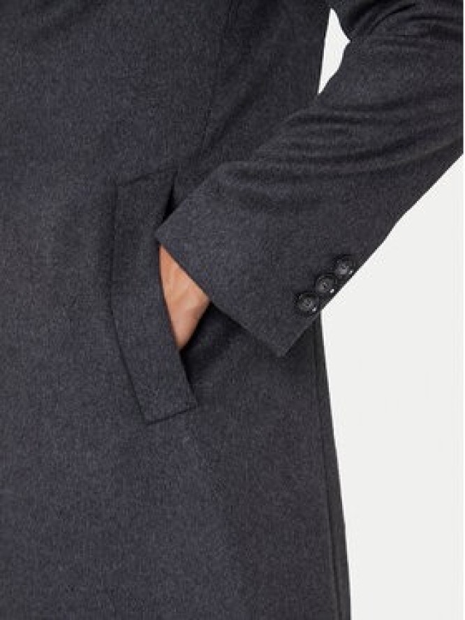 BOSS Płaszcz wełniany Hyde 50549187 Szary Slim Fit