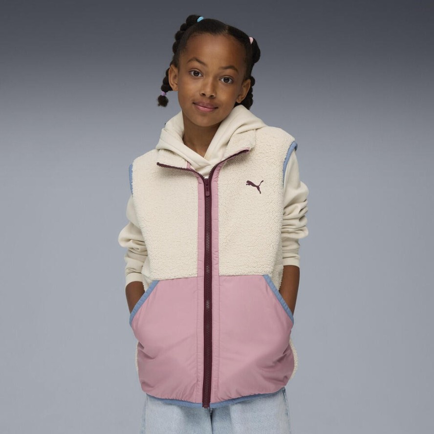 Młodzieżowa kamizelka hybrydowa z dzianiny typu baranek PUMA