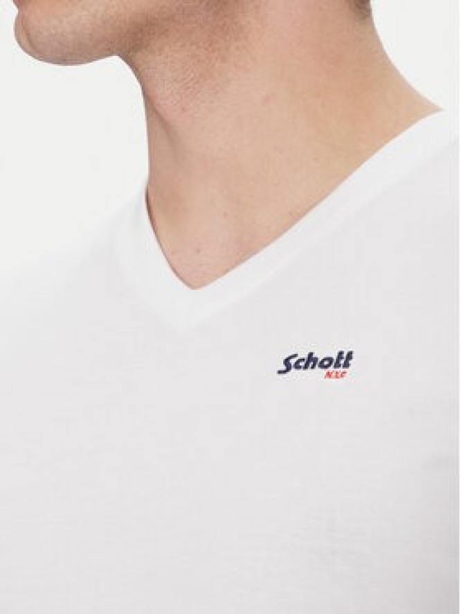 Schott NYC T-Shirt TSCASUALV Biały Regular Fit