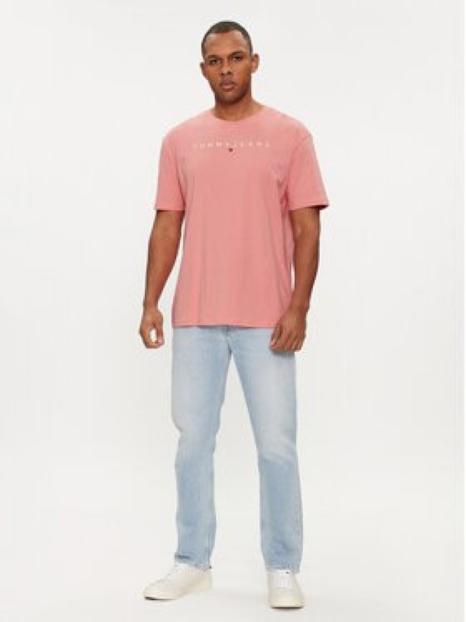 Tommy Jeans T-Shirt Linear Logo DM0DM17993 Różowy Regular Fit