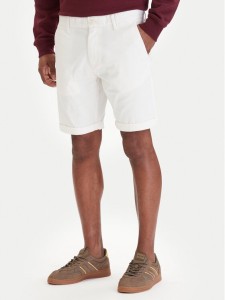 Tommy Jeans Szorty materiałowe Scanton DM0DM22852 Écru Slim Fit