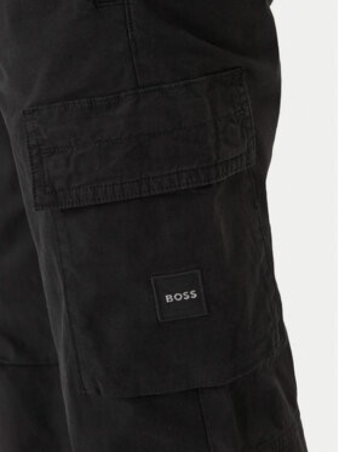 BOSS Spodnie materiałowe Sisla-9-Cargo 50552096 Czarny Regular Fit