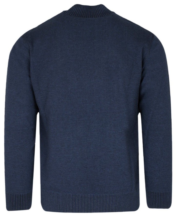 Półgolf Męski, Granatowy Klasyczny, Bawełniany - TRIKKO