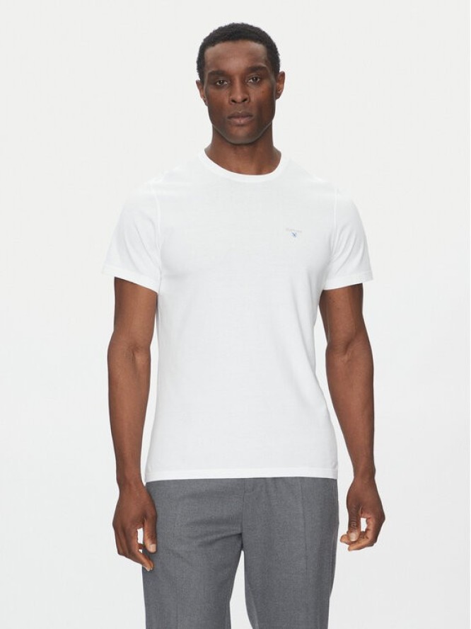 Barbour T-Shirt Tartan MTS0670WH11 Biały Tailored Fit