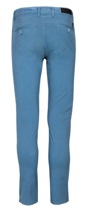 Spodnie Chinosy Niebieskie z Elastanem, Casualowe, Zwężana Nogawka, Męskie -QUICKSIDE