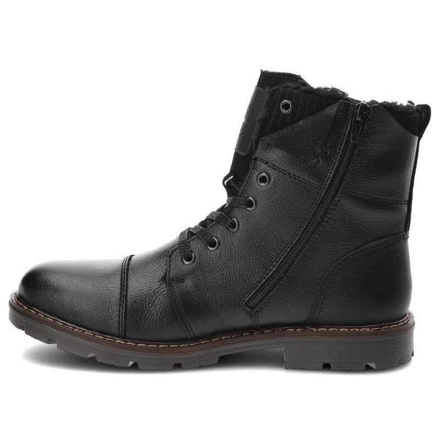 Czarne Trzewiki Rieker Ocieplane Buty Męskie