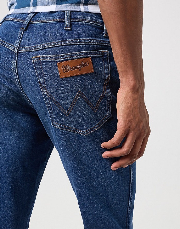 WRANGLER TEXAS SLIM MĘSKIE SPODNIE JEANSOWE JEANS DŻINSY HARVEY BLUE 112350817 W12S017973