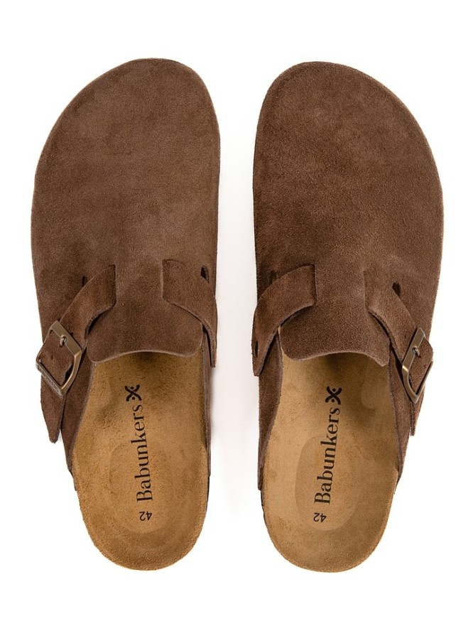 BABUNKERS Family Skórzane chodaki w kolorze jasnobrązowym rozmiar: 43