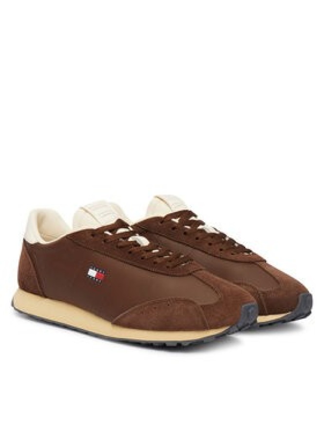 Tommy Jeans Sneakersy Tjm Retro Runner Archive Mix Mat EM0EM01763 Brązowy