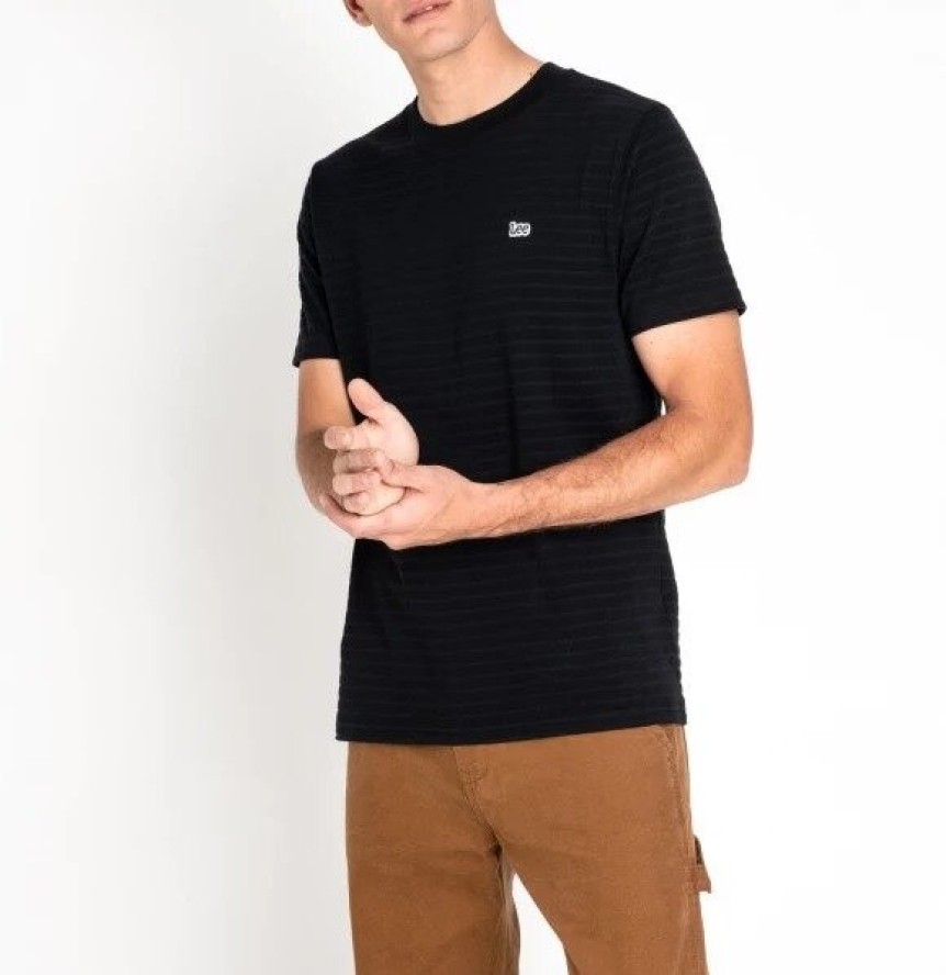 LEE STRIPE T MĘSKI T-SHIRT LOGO BLACK L61BWP01 112113743