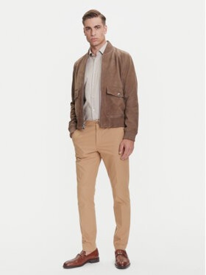 Michael Kors Kurtka skórzana CT5801E4R4 Brązowy Regular Fit