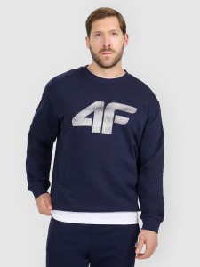 4F Bluza dresowa nierozpinana bez kaptura męska - granatowa XXL