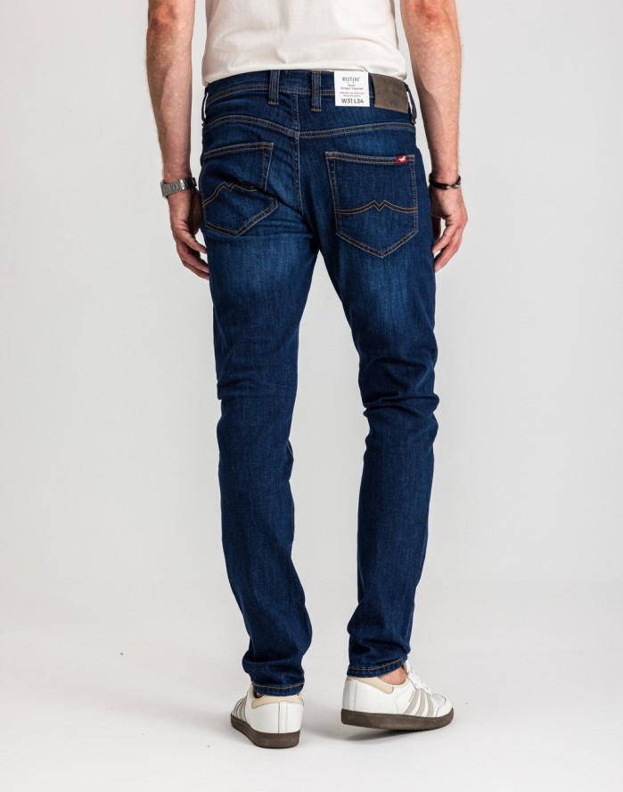 Męskie Spodnie Jeansowe Mustang Style Oregon Tapered Denim Blue 1017123 5000 882