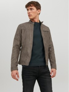Jack & Jones Kurtka z imitacji skóry Rocky 12147218 Szary Regular Fit