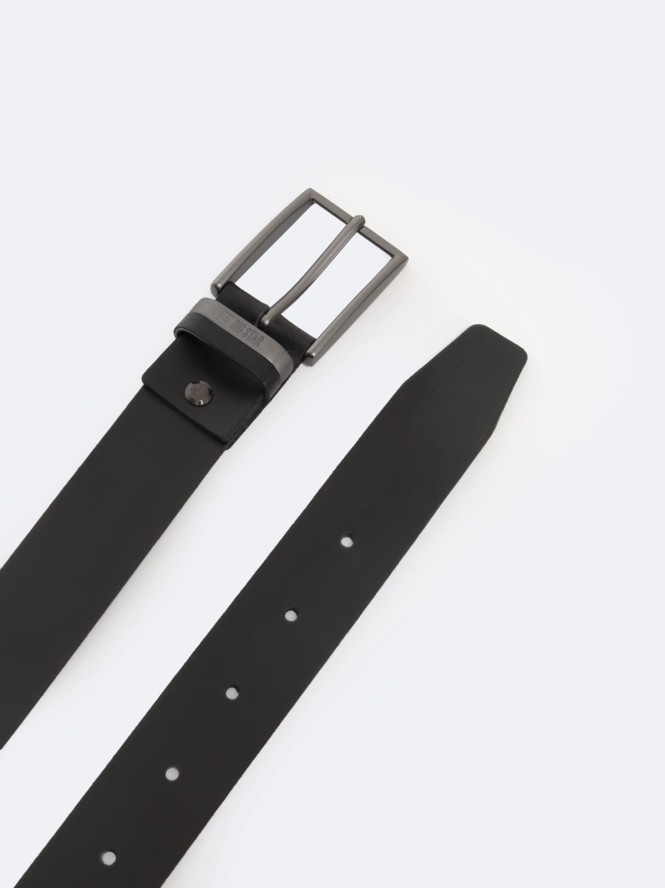 Pasek męski skórzany czarny 2316 906