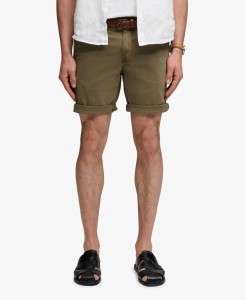 superdry Utility Chino Shorts - Prosty krój, bawełna z elastanem – Chive Green