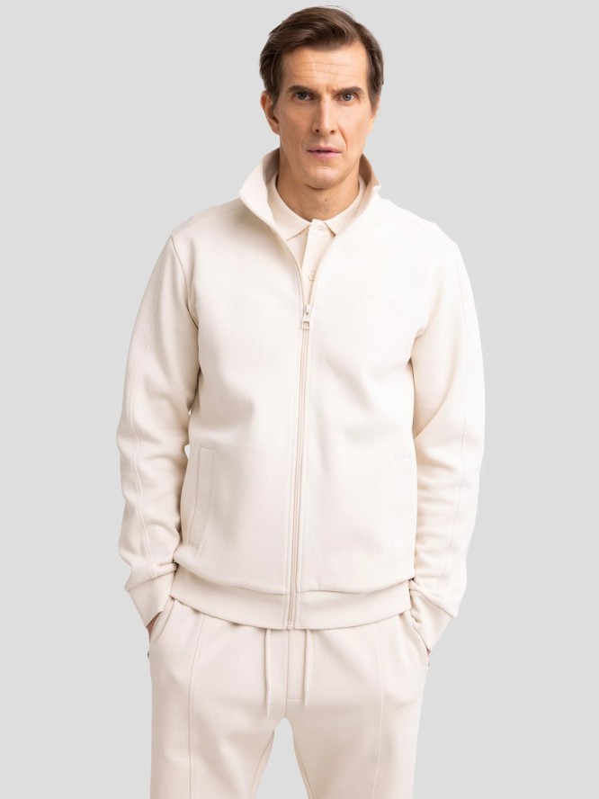 Bluza męska rozpinana ze stójką kremowa Wlador 103