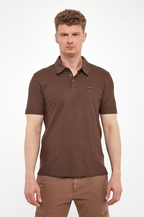 Polo męskie z haftem AERONAUTICA MILITARE