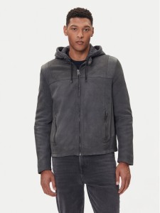 Milestone Kurtka skórzana MSRenaldo 531006 60725 Szary Regular Fit