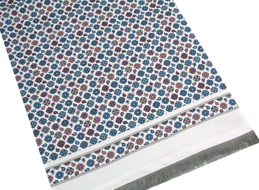 Elegancki Szalik Wełniano-Jedwabny - His Story - Drobny Wzór