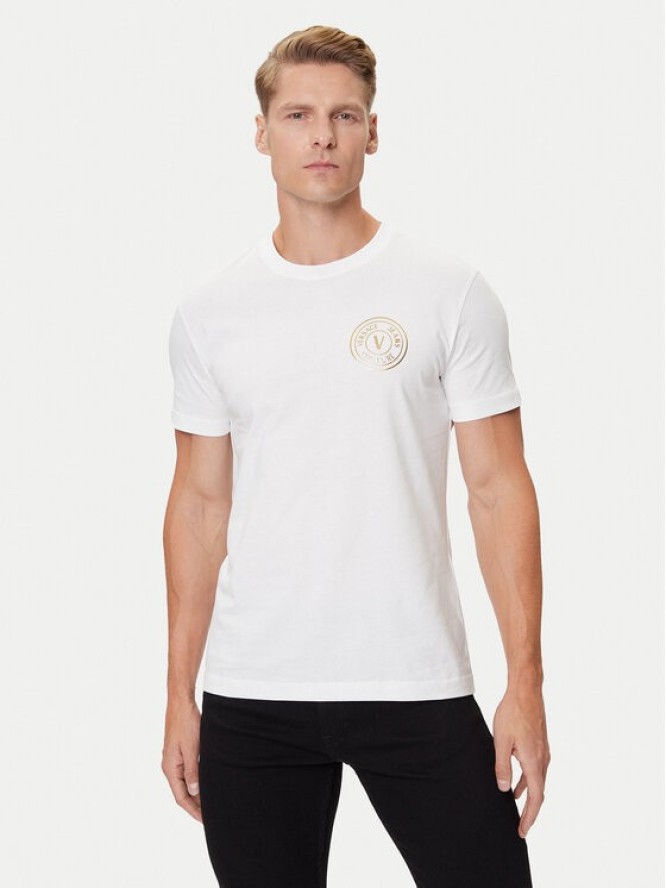 Versace Jeans Couture T-Shirt 79GAHT00 CJ00T Biały Regular Fit