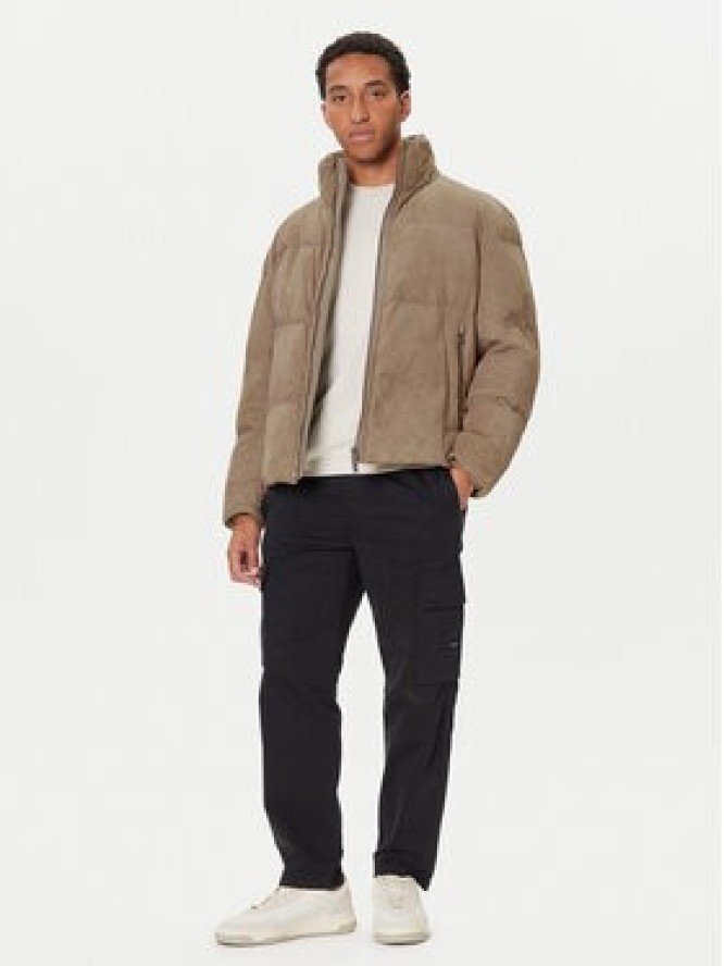 BOSS Kurtka skórzana Jocamp 50547546 Beżowy Relaxed Fit