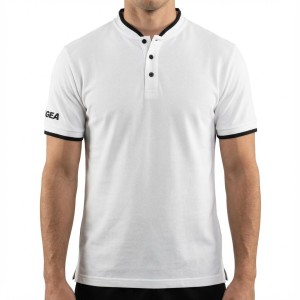 Męska Koszulka Polo Krótki Rękaw Tenis Kluczowe Cechy Biało-Czarna