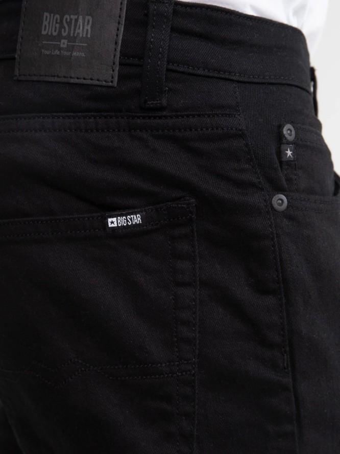 Jeansy męskie z prostą nogawką czarne Trent 915