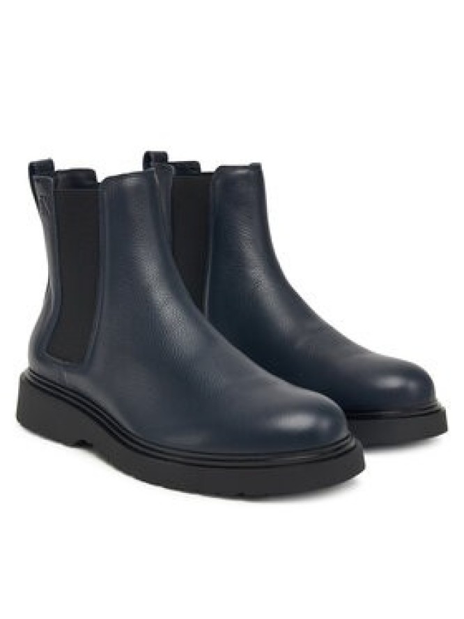 Calvin Klein Sztyblety Combat Ess Chelsea Boot Lth YM0YM01374 Granatowy