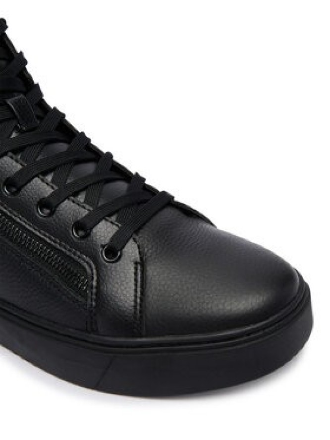Calvin Klein Sneakersy Classic Cup Mid Laceup Zip Lth YM0YM01428 Czarny