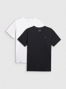 4F T-shirt regular gładki męski (2-pack) - multikolor XXL