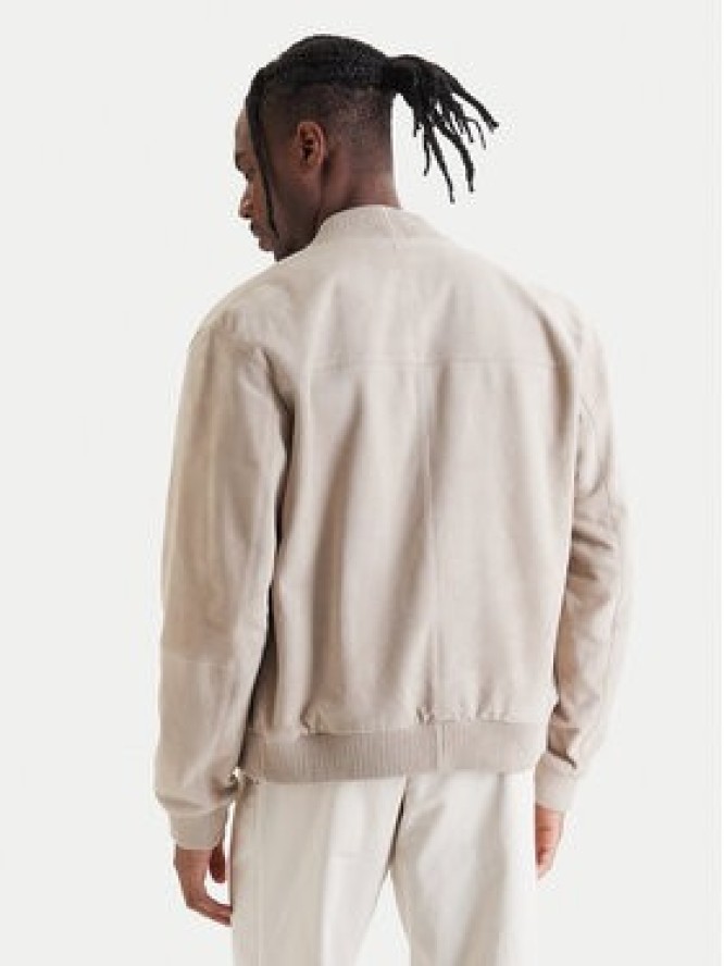 BOSS Kurtka skórzana H-Muller 50543213 Beżowy Regular Fit