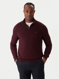 Tommy Hilfiger Sweter Essential MW0MW37331 Bordowy Regular Fit