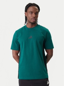 adidas T-Shirt Essentials 3-Stripes JD1905 Zielony Regular Fit