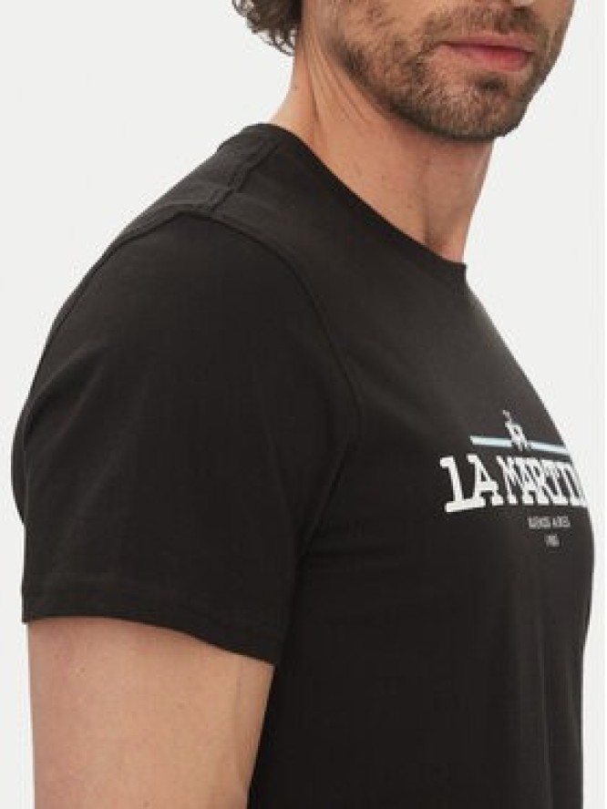 La Martina T-Shirt Aguer MAR304 JS206 Czarny Regular Fit