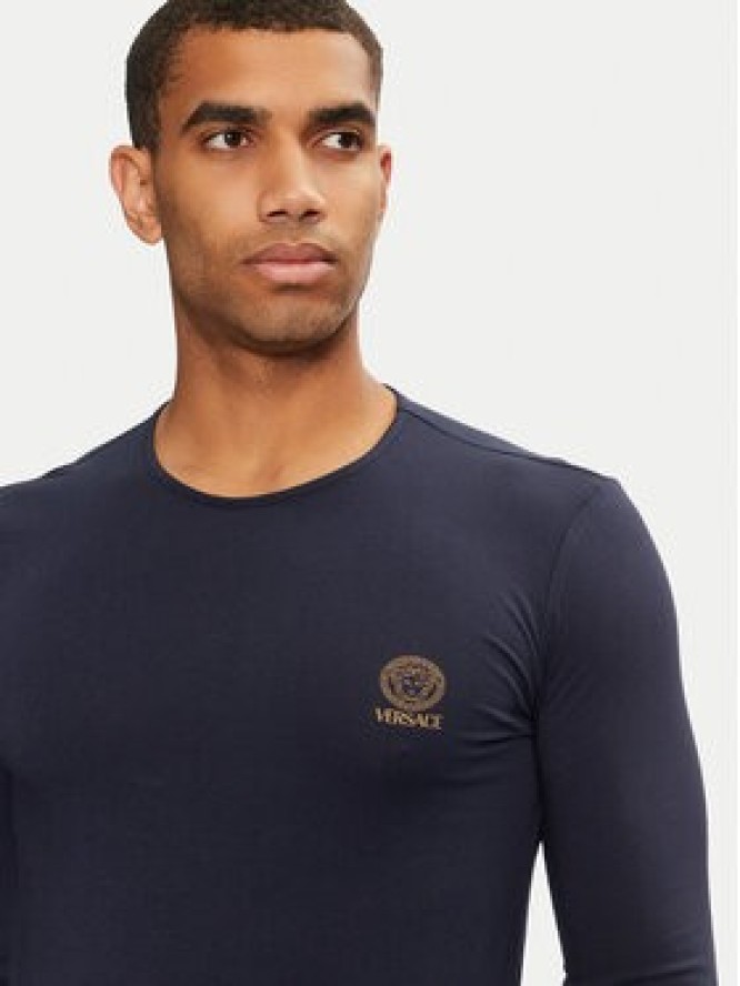 Versace Longsleeve AUU01007 1A1001 Granatowy Regular Fit