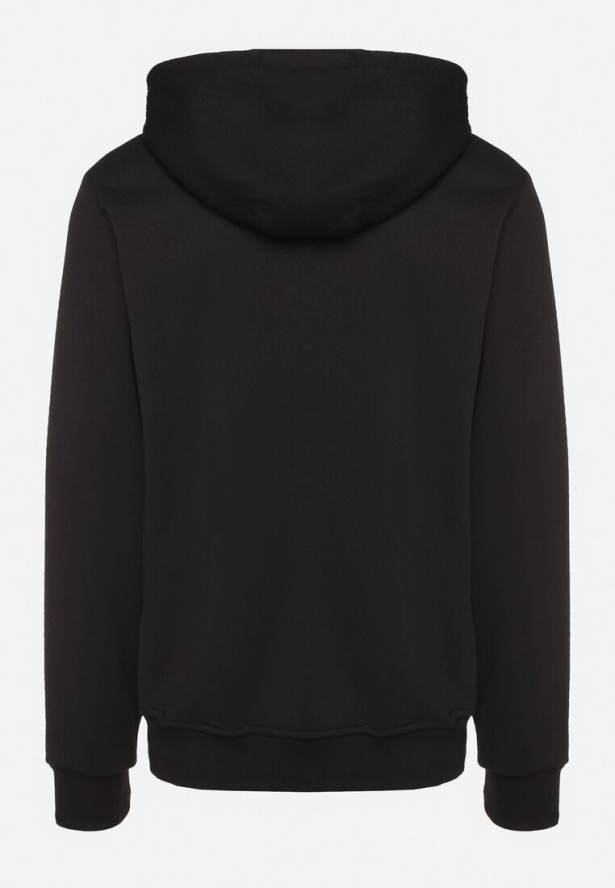 Czarna Rozpinana Bluza z Bawełną i Kapturem Corilena