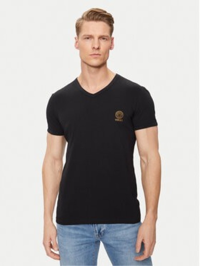 Versace Komplet 2 t-shirtów AU10193 Czarny Slim Fit