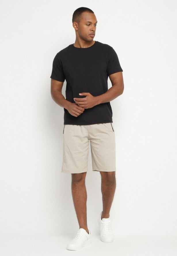 Beżowe Szorty z Napisami Liremine